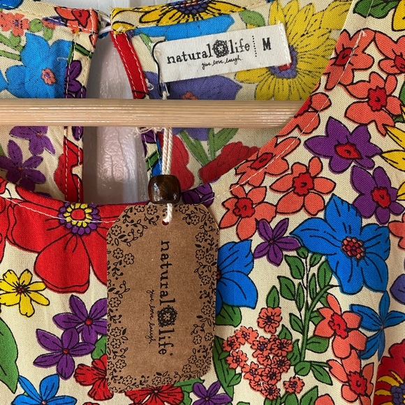 🆕 natural life Katie Colorful Floral Boho Cottagecore Sleeveless Maxi Dress M - Picture 4 of 10